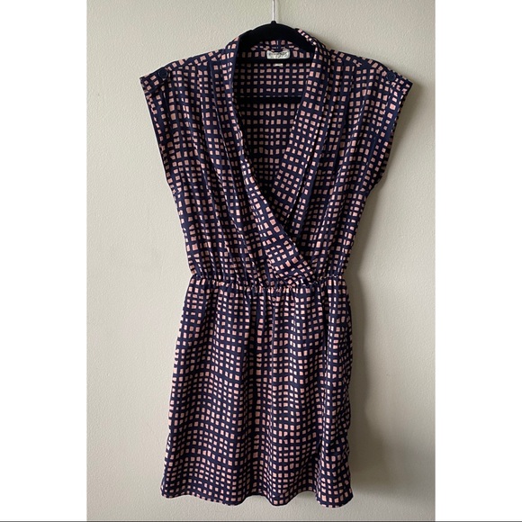 Madison Jules Checkered Cap Sleeve Mini Dress - Picture 1 of 4
